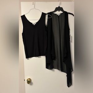 Halston two piece tunic set black XS. NWT